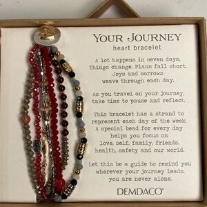 NIB Demdaco Your Journey Prayer Heart Bracelet Red and Gold Accents - One Size